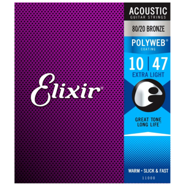 Corzi chitara acustica Elixir Polyweb Extra Light