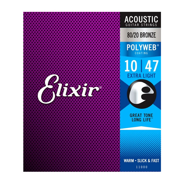 Corzi chitara acustica Elixir Polyweb Extra Light