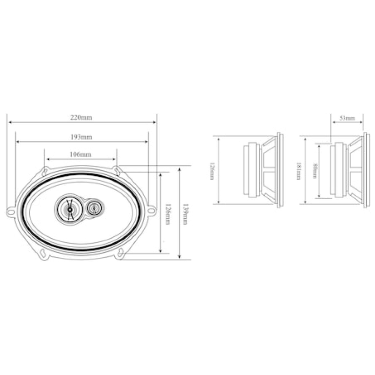 Difuzoare Auto Triaxiale BLOW WH-5703, 180W