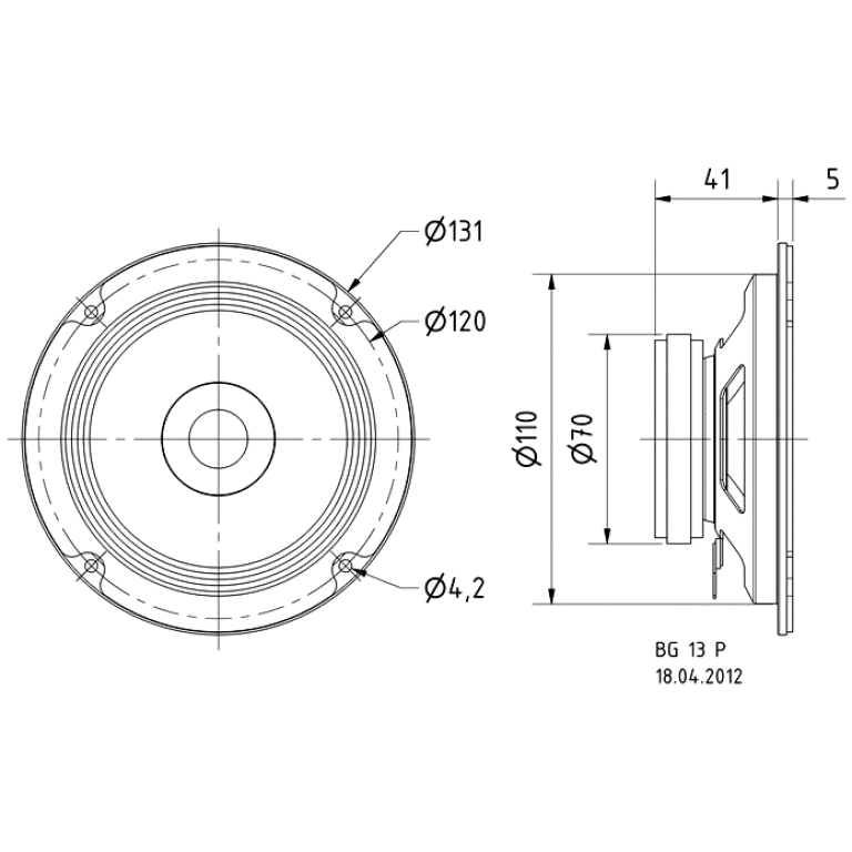 Difuzor 5 inch Visaton BG 13 P - 8 Ohm