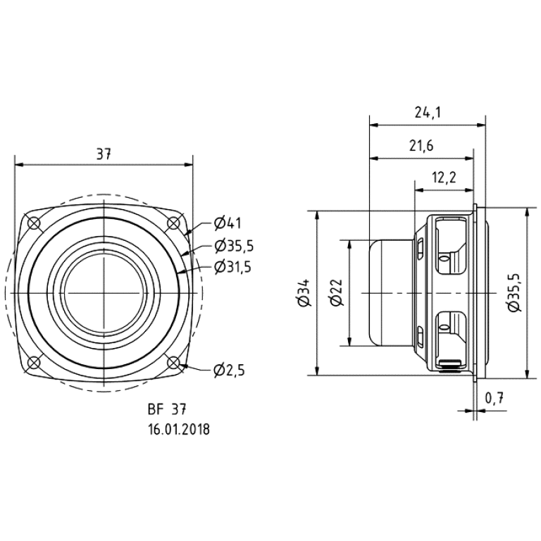 Difuzor fullrange Visaton BF 37 - 8 Ohm
