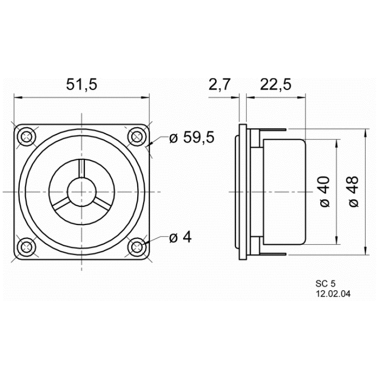 Difuzor de inalte Visaton SC 5 - 8 Ohm