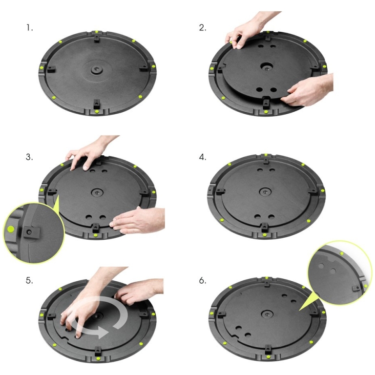 Stativ boxe cu baza rotunda Gravity SSP WB SET 1