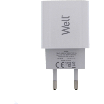 Incarcator retea Well USB-C PD 20W Alb