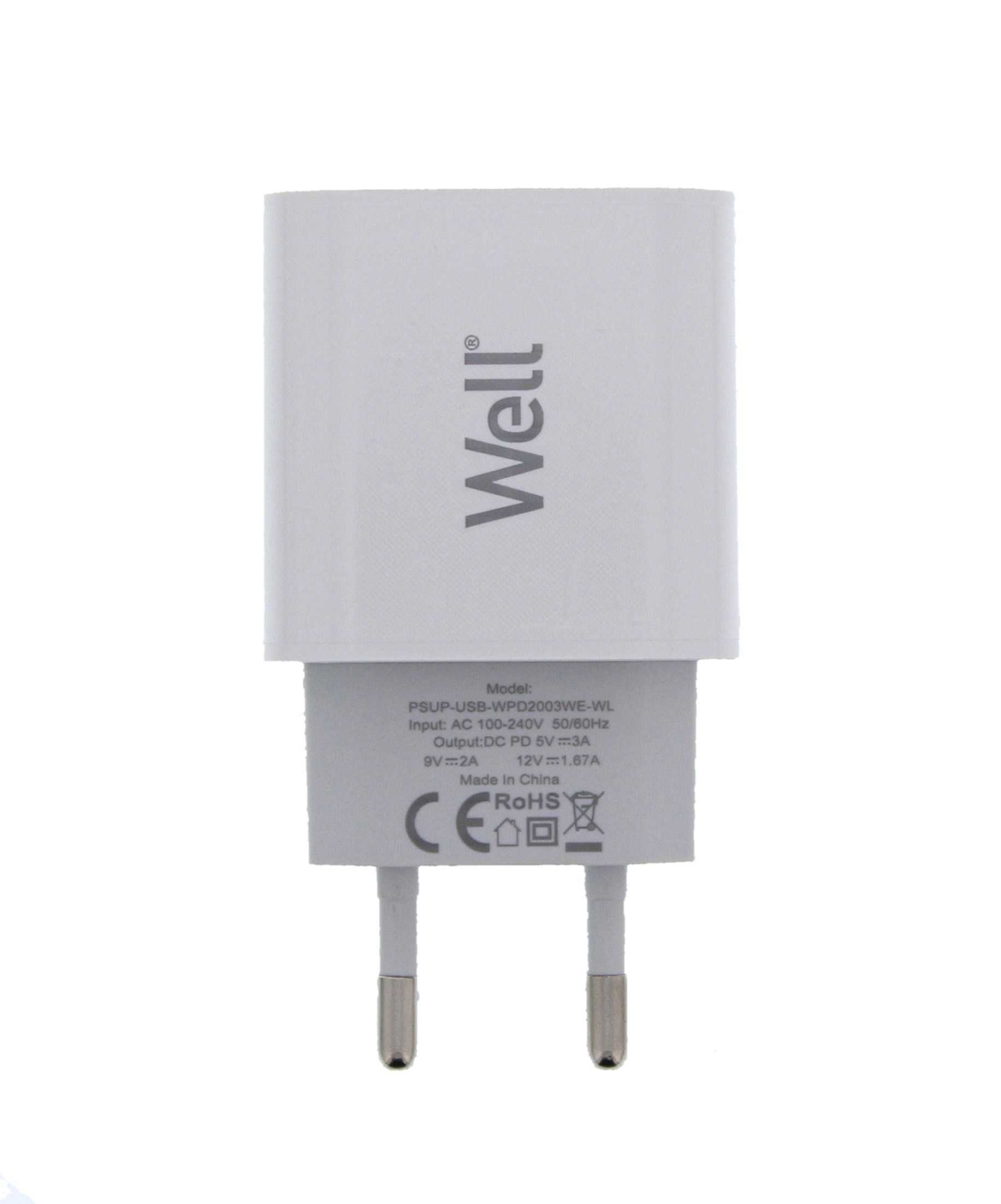 Incarcator retea Well USB-C PD 20W Alb