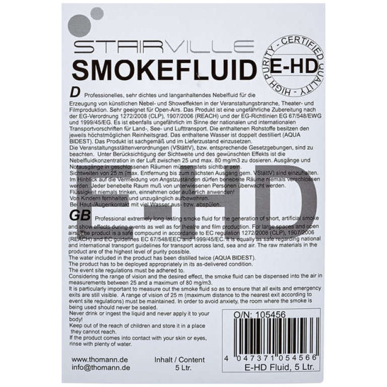 Lichid de Fum 5l Stairville E-HD Fluid 