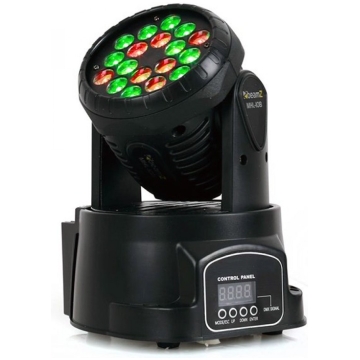 Beamz MHL108, Moving Head Wash 18x 3W led RGB DMX