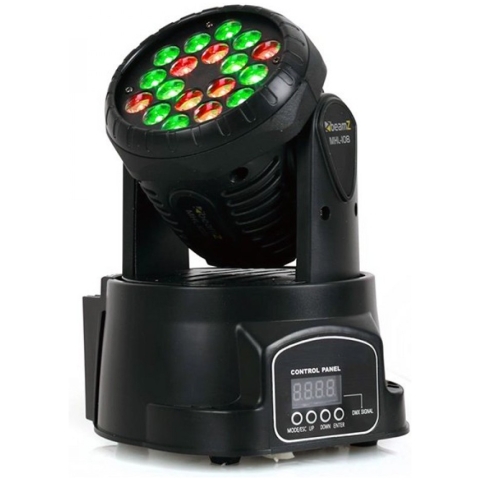 Beamz MHL108, Moving Head Wash 18x 3W led RGB DMX