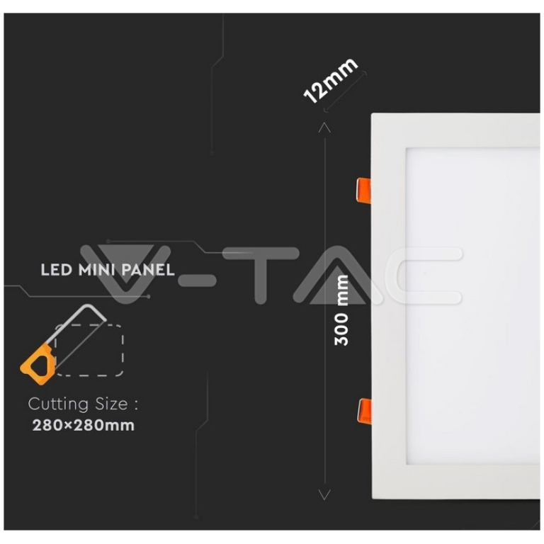 Panou LED V-TAC VT-2407 SQ, Alb Rece