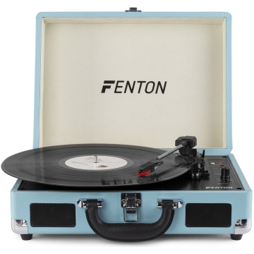 Pick-up cu boxe Fenton RP115, bluetooth, piele PU, albastru