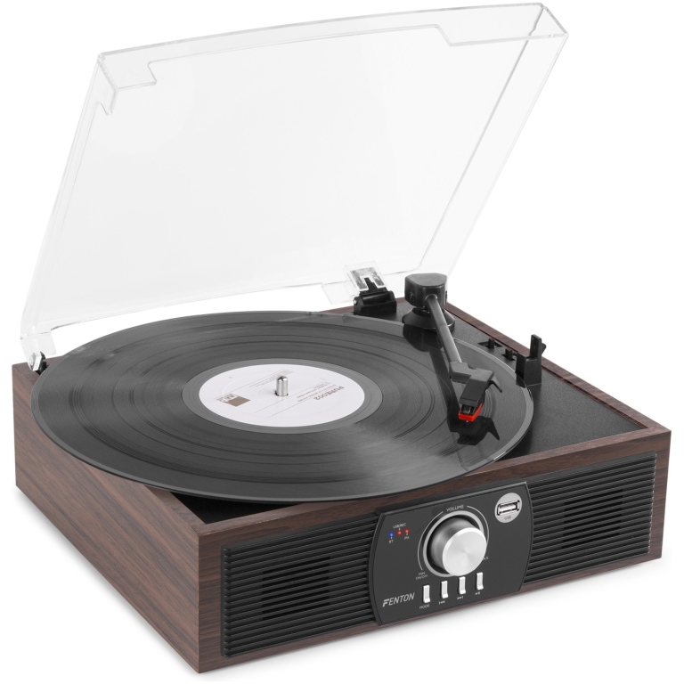 Pick-up placi vinyl Fenton RP175DW, cu Bluetooth, maro