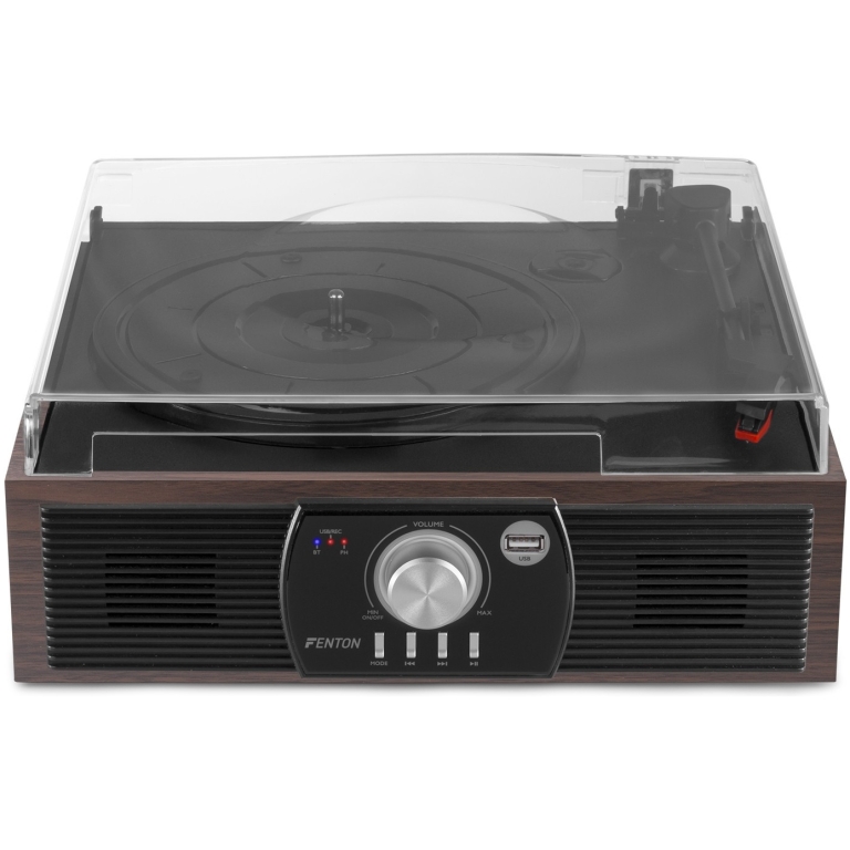 Pick-up placi vinyl Fenton RP175DW, cu Bluetooth, maro