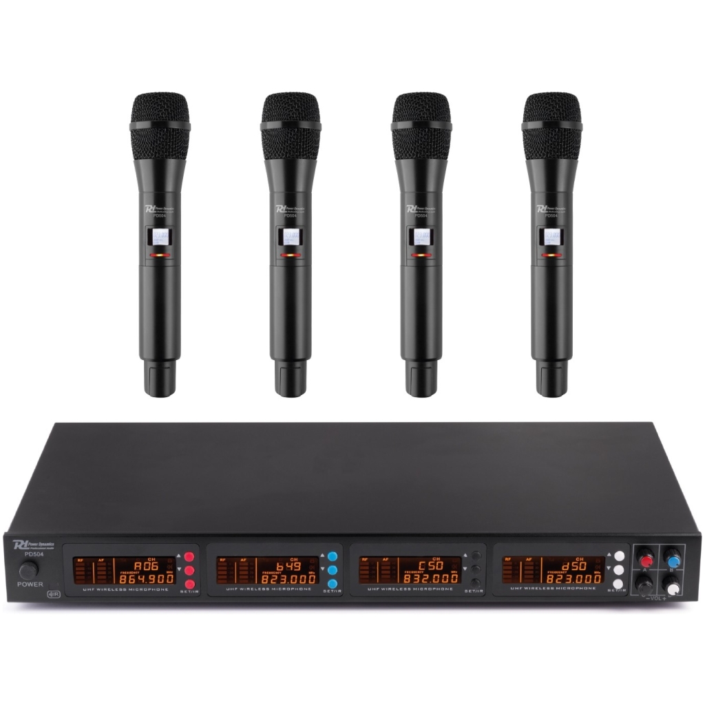 Set 4 microfoane wireless vocale Power Dynamics PD504H