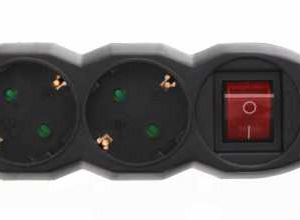 Prelungitor 3 prize WELL 3m cu intrerupator,3x1.5mmp negru