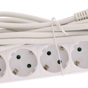 Prelungitor 4 prize WELL 3M, cablu 3x1.5mmp Alb