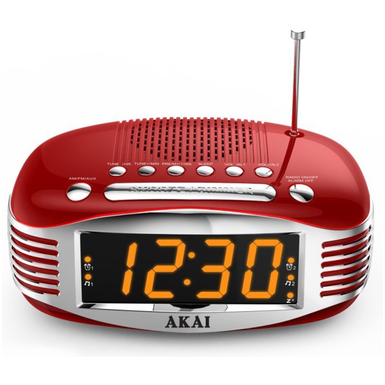 Radio cu ceas AKAI CE-1500 rosu