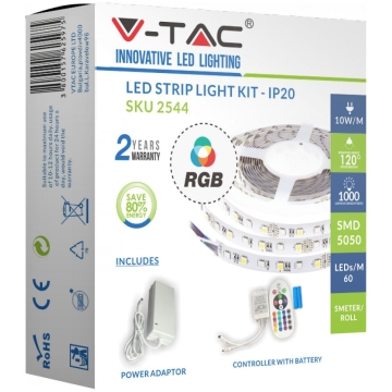 KIT BANDA LED SMD5050 RGB 60LED/M IP20 5M