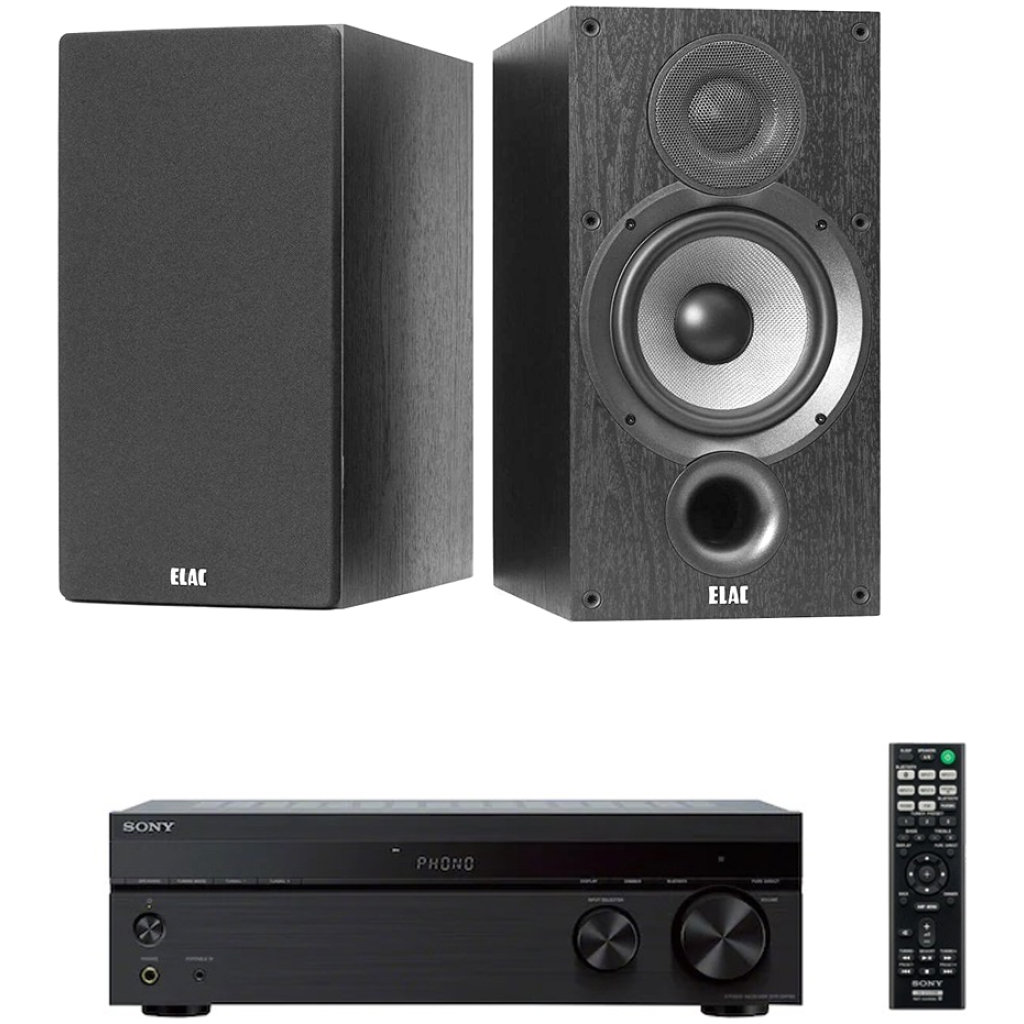Sistem stereo cu boxe Elac Debut 6.2 si Amplituner Sony STR DH-190