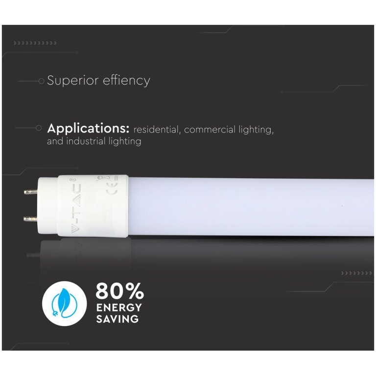 Tub LED T8 V-TAC VT-1612, Alb Rece