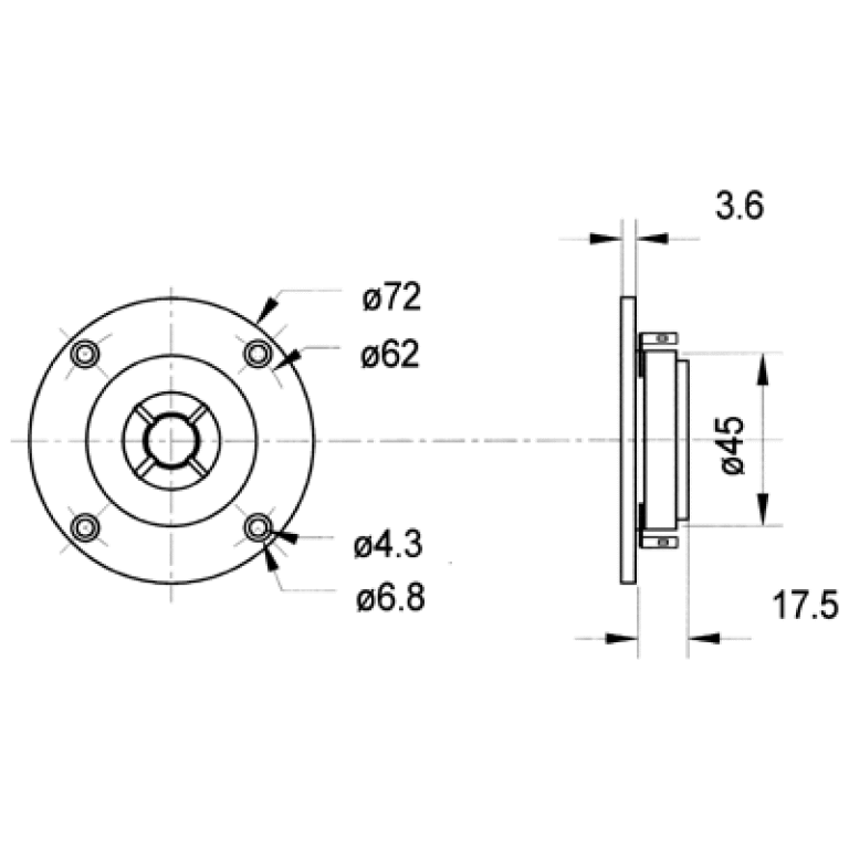 Tweeter Visaton DTW 72 - 4 Ohm