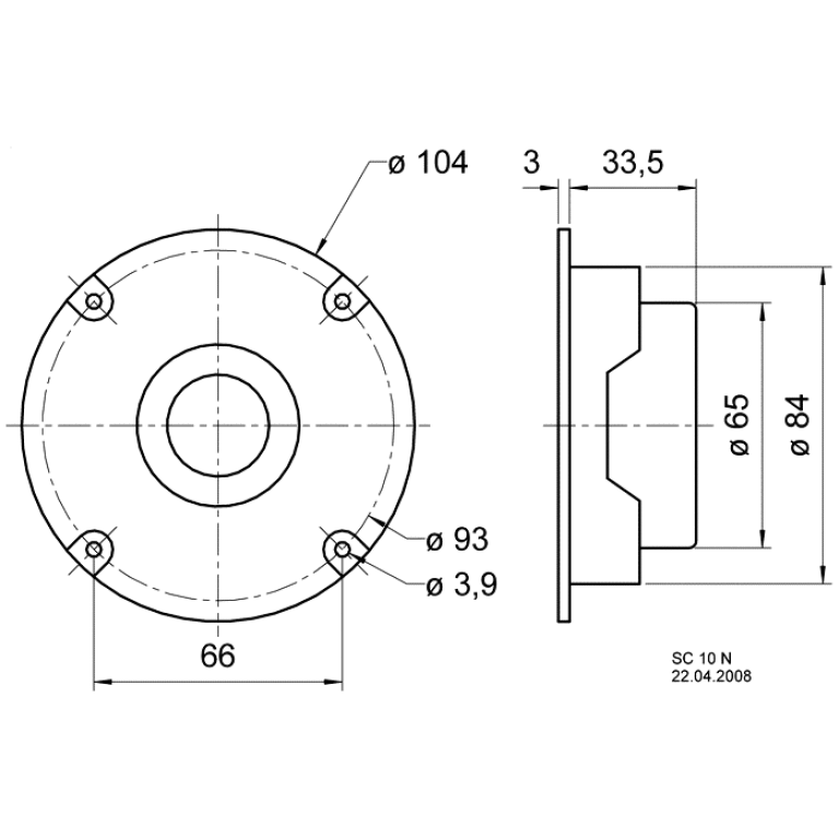 Tweeter Visaton SC 10 N - 8 Ohm