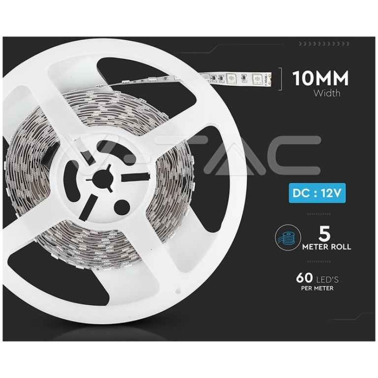 Banda LED V-TAC VT-5050 Alb Natural,60 LED pe metru, de interior