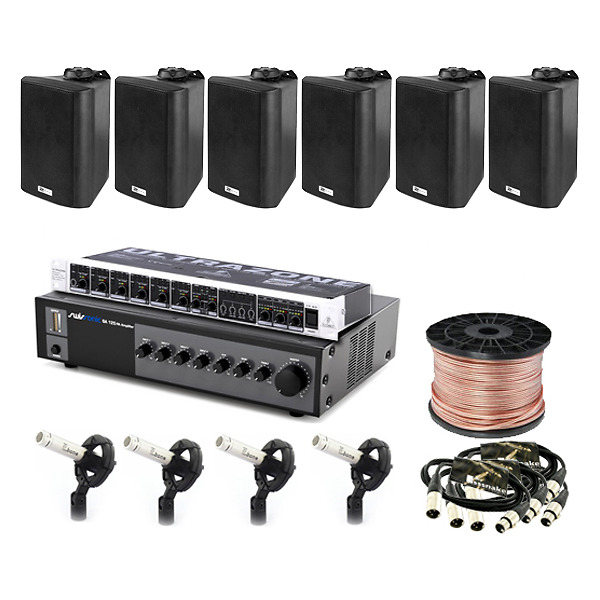 Sistem Sonorizare Biserica PRO S4 cu microfoane ambientale, bluetooth, USB