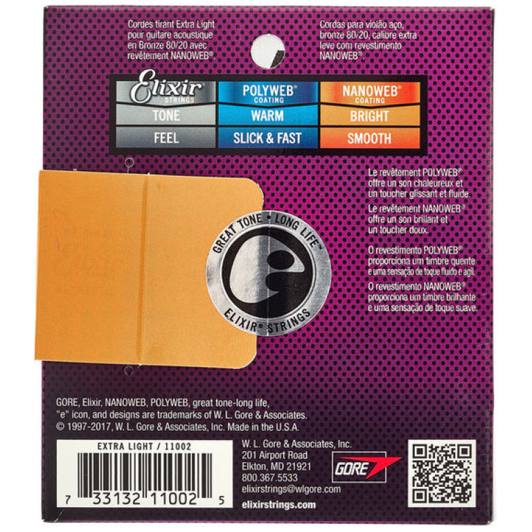 Corzi Chitara Acustica Elixir Nanoweb Extra Light