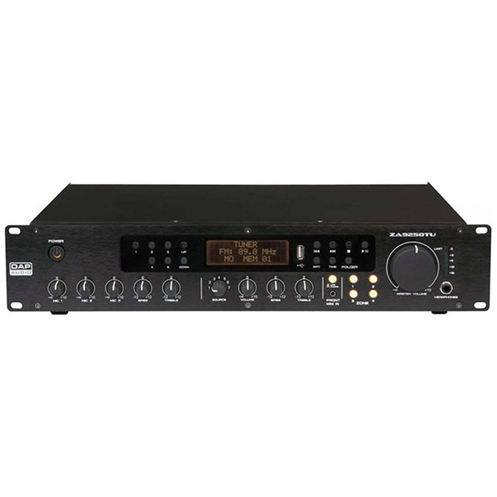 DAP-Audio ZA9250TU, Amplificator 100V cu 4 zone, FM, USB