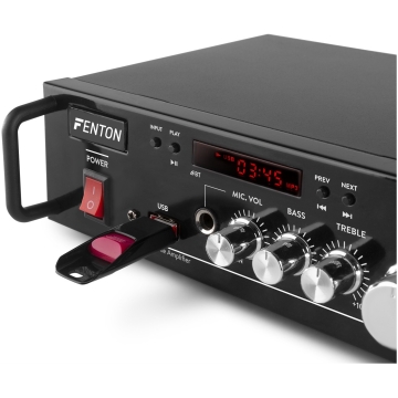 Amplificator audio cu Acumulator Fenton AV344, Tuner FM, MP3, USB, SD