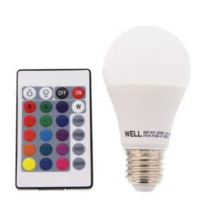 Bec LED WELL 6W E27 cu Telecomanda, RGB+W