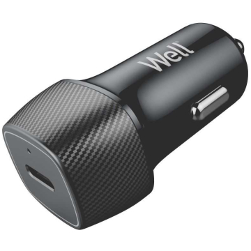 Incarcator Auto USB-C Well 20W, negru