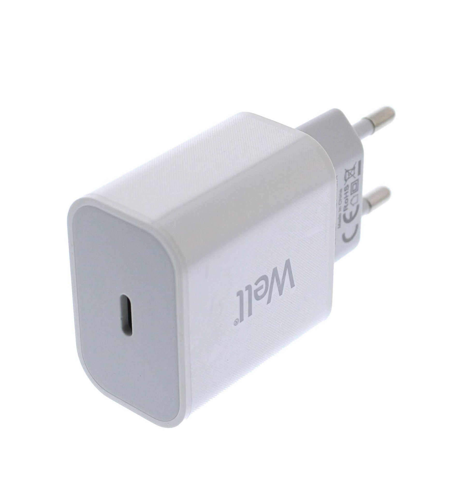 Incarcator retea Well USB-C PD 20W Alb