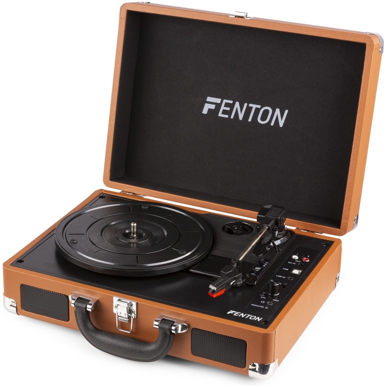 Fenton RP115F, Pick-up cu Bluetooth și USB, finisaj lemn, maro
