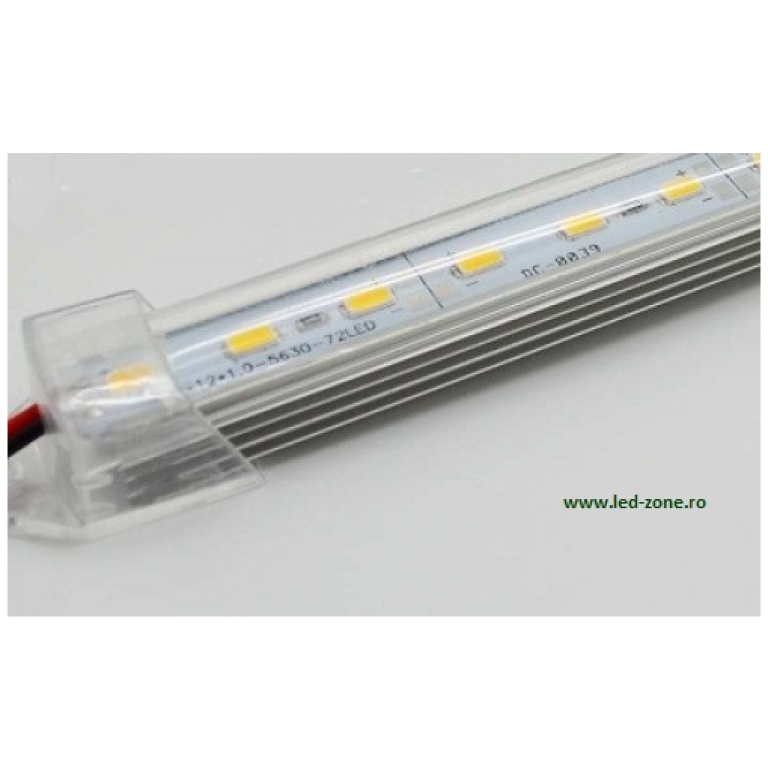 Profil led drept cu ecran rotund transparent 1m