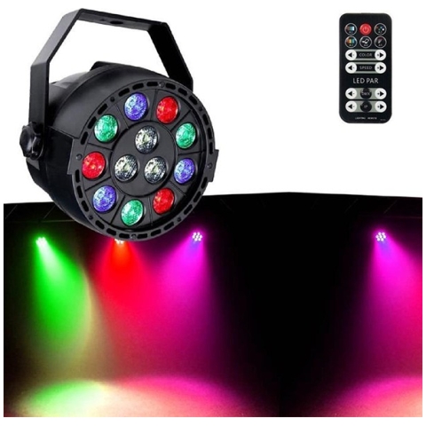 Proiector mini par led, 12 X 1W RGB-W cu telecomanda