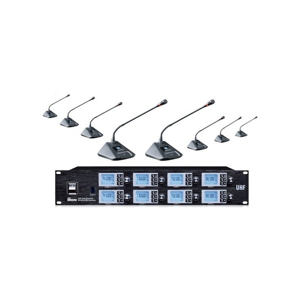 Sistem conferinta 8 microfoane wireless PM-8800 UHF