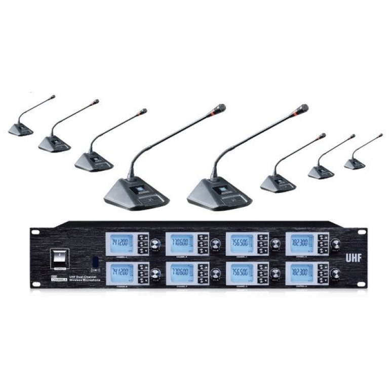Sistem conferinta 8 microfoane wireless PM-8800 UHF