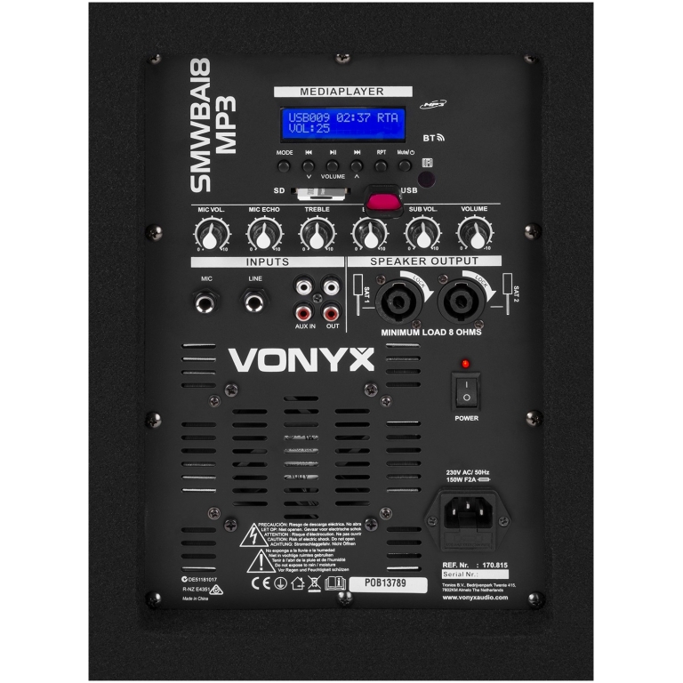 Subwoofer Activ Vonyx SMWA18 MP3