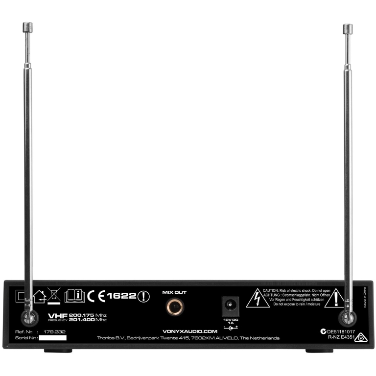 Set 2 microfoane wireless Vonyx WM522B, lavaliera-headset, VHF