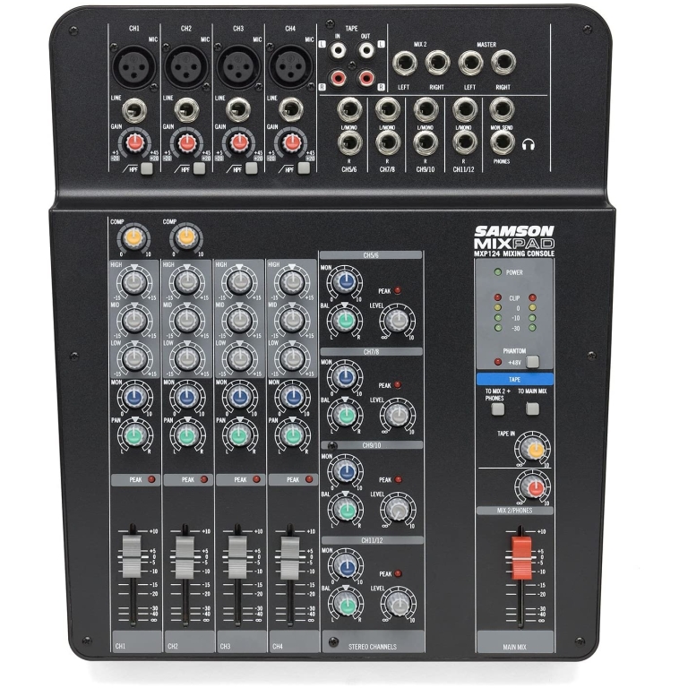 mixer analog samson mixpad mxp 124 fx