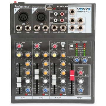 mixer audio vonyx vmm f401 cu 4 canale si player usb