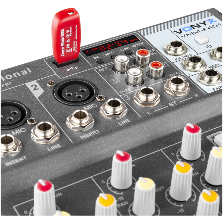 mixer audio vonyx vmm f401 cu 4 canale si player usb