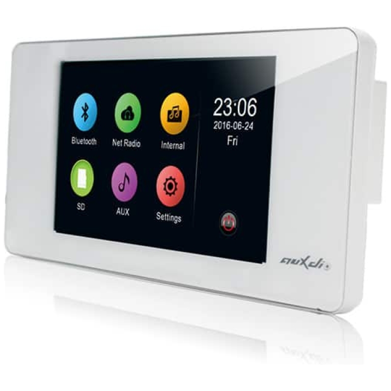 amplificator stereo de perete dsppa dm838, 2x20w, android cu touchscreen 5"