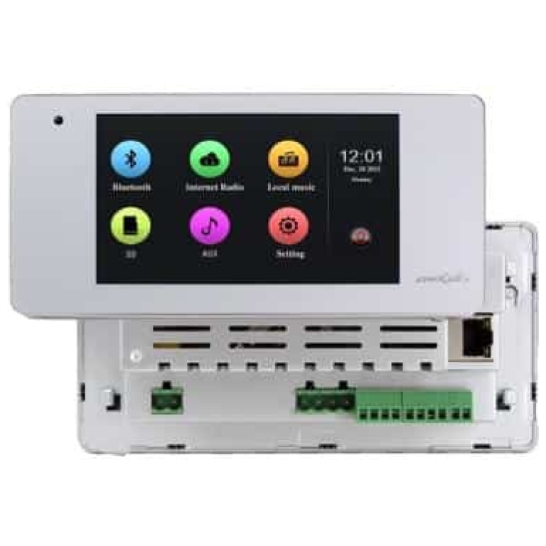 amplificator stereo de perete dsppa dm838, 2x20w, android cu touchscreen 5"
