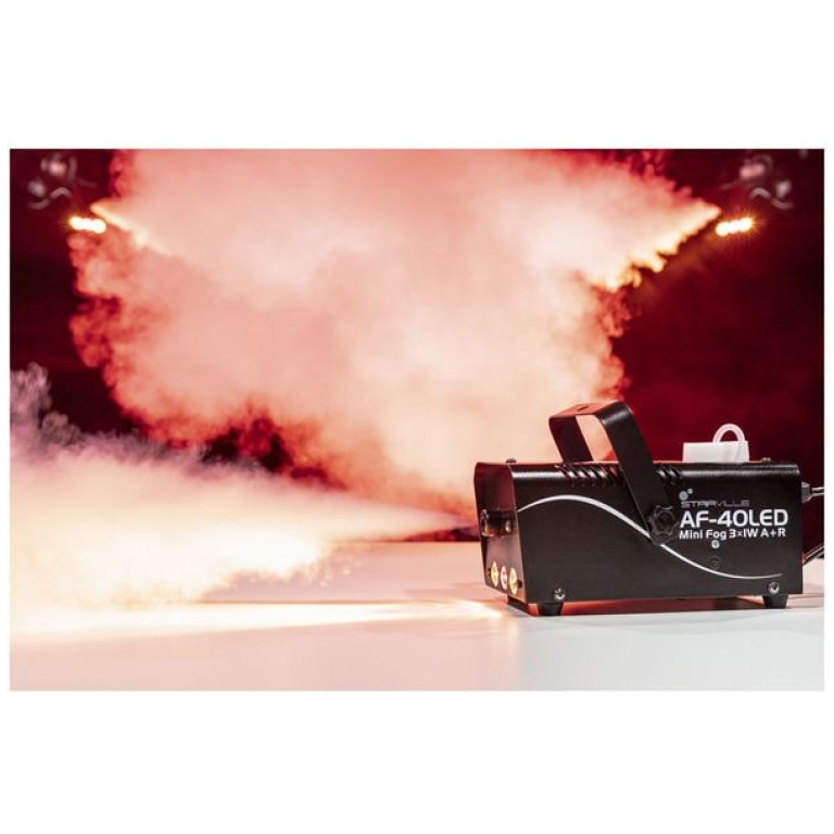 masina fum cu leduri stairville af 40 led mini fog 3x1w a+r