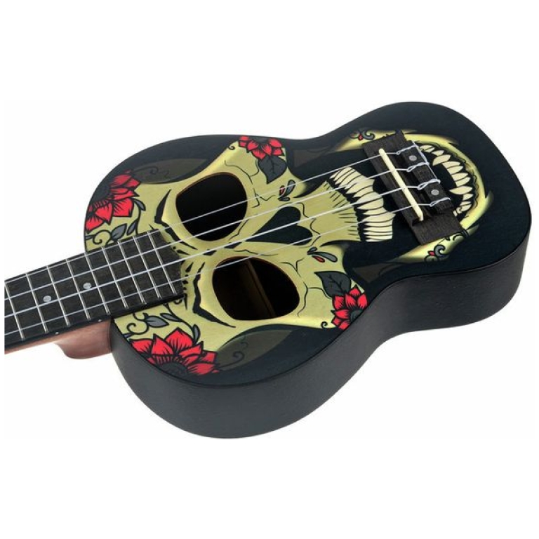 ukulele sopran harley benton dotu uke s diamond skull