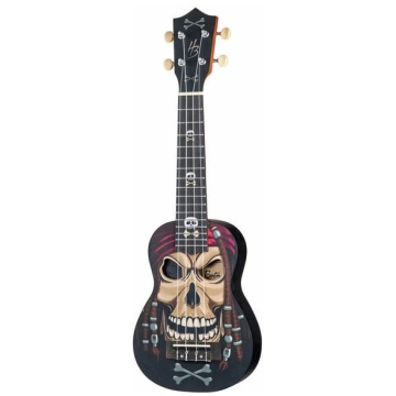 ukulele sopran harley benton dotu uke s pirate skull