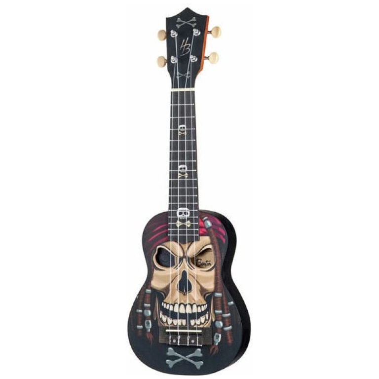 ukulele sopran harley benton dotu uke s pirate skull