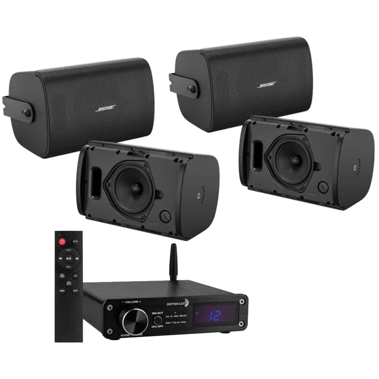 kit 4 boxe bose freespace fs4se, interior exterior atmos pro 18w negru